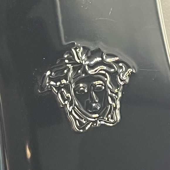 VERSACE Triple Platform Ankle Boots Black Leather Medusa Button 37.5EU 7.5US - Picture 11 of 16